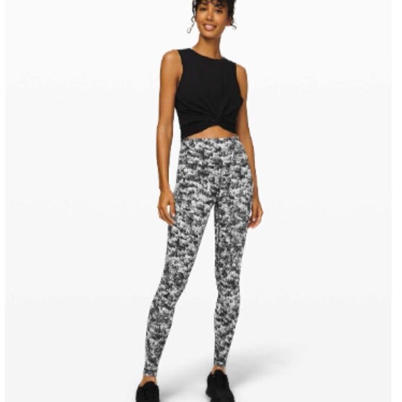 Lululemon Wunder Under High-Rise Tight Misted Jacquard Black White size 6 W5CIAS - Picture 1 of 10